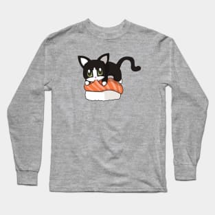 Tuxedo Cat Salmon Sushi Long Sleeve T-Shirt